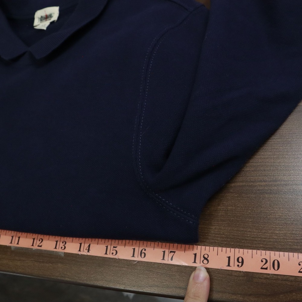 J. Crew‎ Piqué Fleece Sweatshirt Men XS Blue Preppy Academia Collegiate Classic - Picture 8 of 16